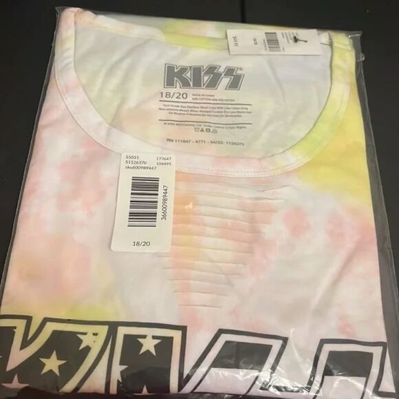 Lane Bryant - Classic Slash-Front Tie-Dye KISS Graphic Tee NWT - Picture 4 of 5